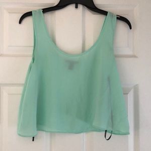 Forever 21 aqua Cropped tank 100% polyester